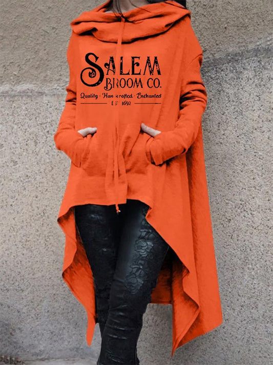 Fashion Print Irregular Long Sleeve Sweatshirt