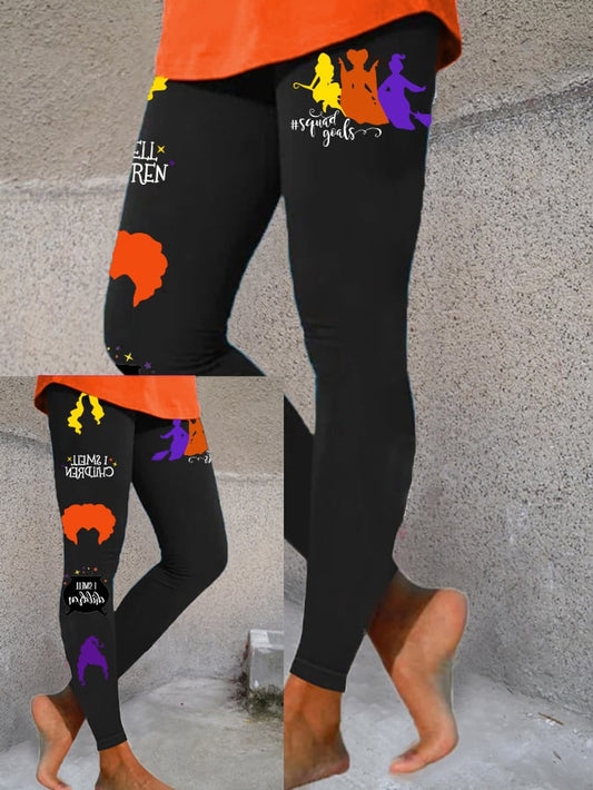 Women's Halloween I Smell Children Print Casual Leggings