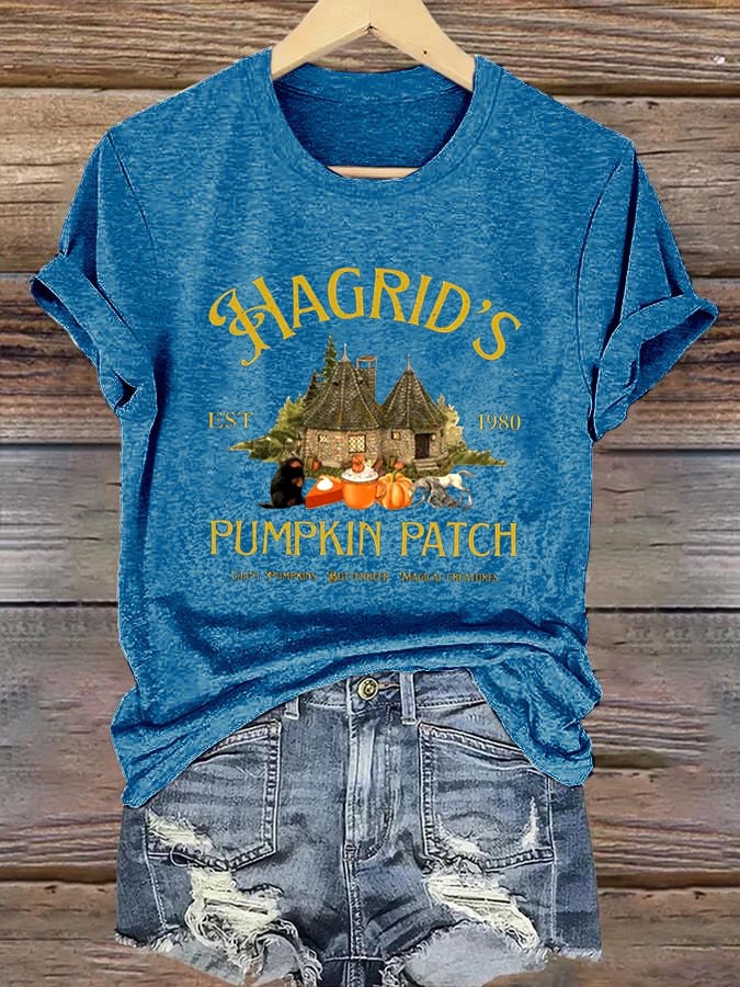 Women'S  Hagrid’s Pumpkin Patch Print Casual T-Shirt