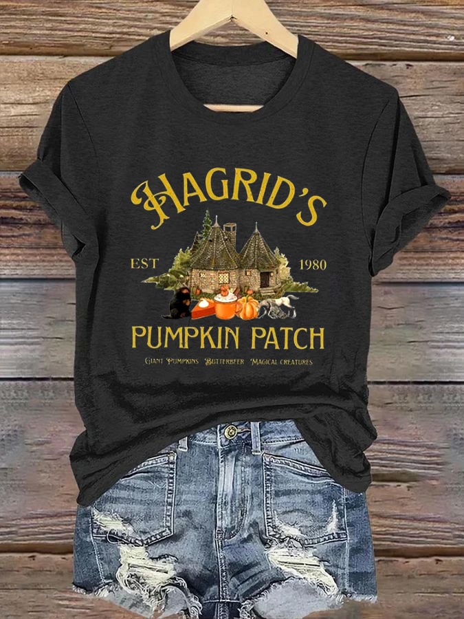 Women'S  Hagrid’s Pumpkin Patch Print Casual T-Shirt