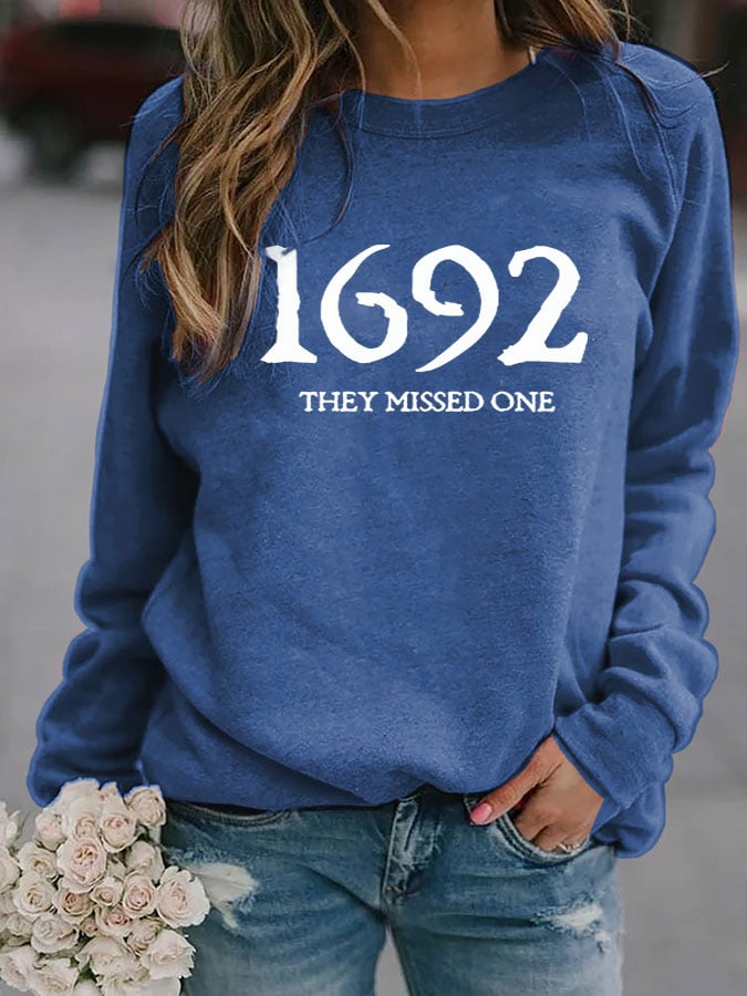 Women's 1692 They Missed One Salem Witch Print Sweatshirt