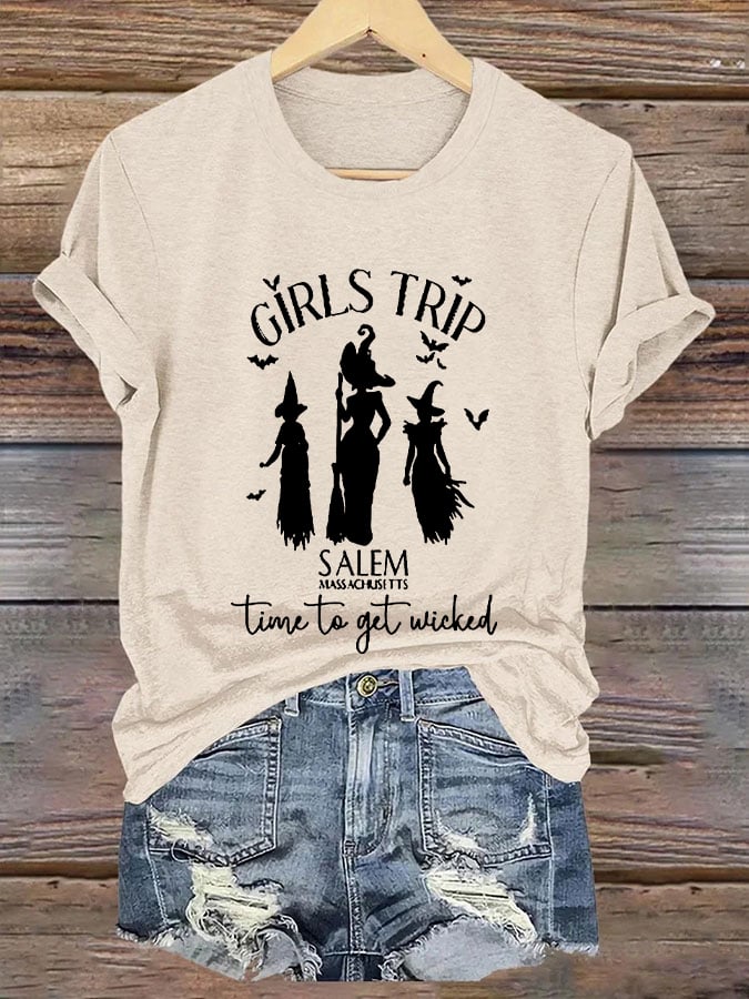 Women's Salem Girls Trip Hocus Pocus  Halloween Casual Tee