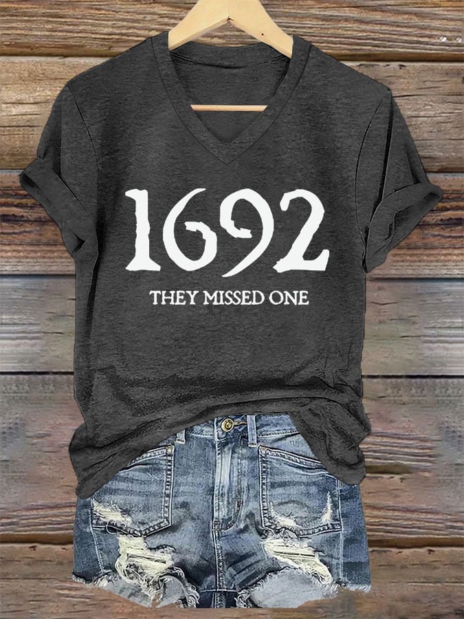 Women's 1692 They Missed One Salem Witch Print T-Shirt